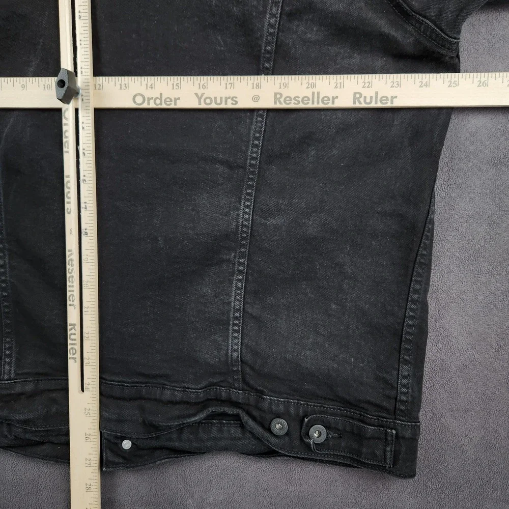 Levis Denim‎ Trucker Jacket Mens XXL Black Button Front Cotton Stretch - Picture 8 of 10